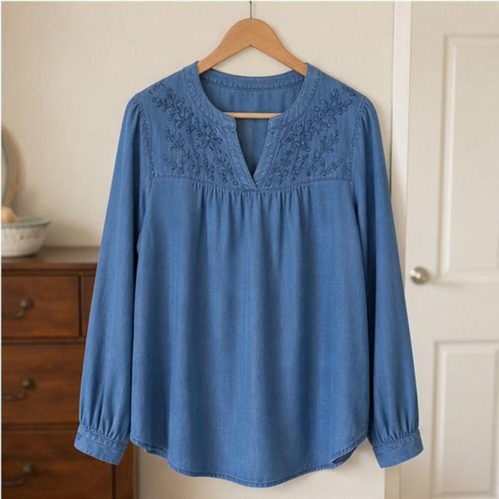 Navy Peplum Top